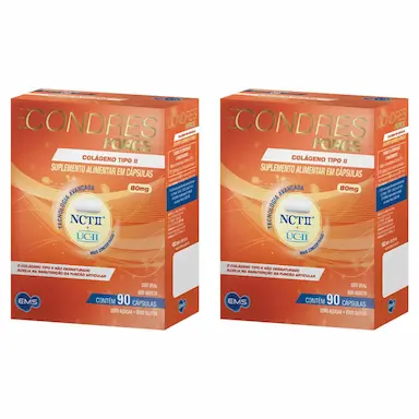 Kit 2 Condres Force Colágeno Tipo 2 - 90 Capsulas - EMS